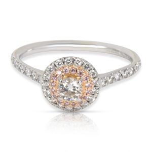 Tiffany Co Soleste Pink Diamond Halo Engagement Ring in Platinum 051ctw Louis Vuitton Thomas Damier Graphite Bag Black