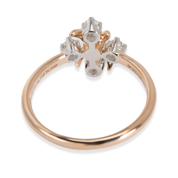 101145 bv Tiffany Co Schlumberger Lynn Diamond Ring in 18K Rose Gold Platinum