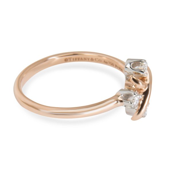 101145 sv Tiffany Co Schlumberger Lynn Diamond Ring in 18K Rose Gold Platinum