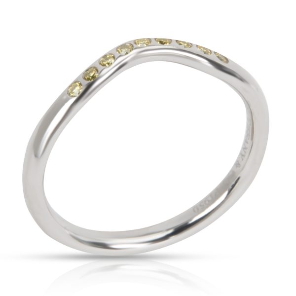 Tiffany Co Elsa Peretti Curved Yellow Diamond Band in Platinum 008 ctw Tiffany Co Elsa Peretti Curved Yellow Diamond Band in Platinum 008 ctw