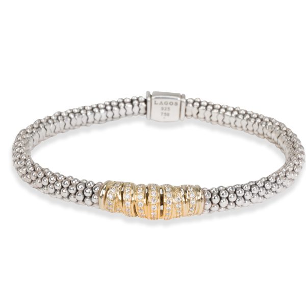 Lagos Diamond Wrap Bangle in 18K Yellow GoldSterling Silver 029 CTW Lagos Diamond Wrap Bangle in 18K Yellow GoldSterling Silver 029 CTW