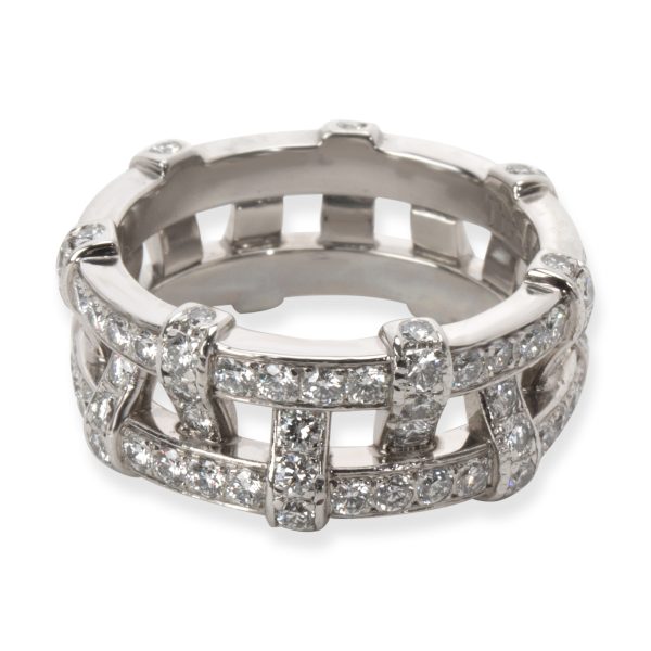 Platinum Band Tiffany Co Diamond Woven Double Eternity Bands in Platinum 21 CTW