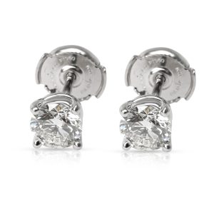 Tiffany Co Diamond Stud Earring in Platinum GIA 127 CTW I JVVS1 VVS2 Tiffany Co By the Yard Necklace 40cm K18YG Gold