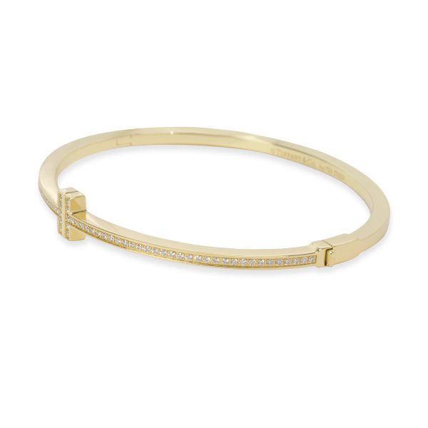 101480 sv Tiffany T Two Hinged Bangle with Diamonds in 18K Yellow Gold 033 CTW