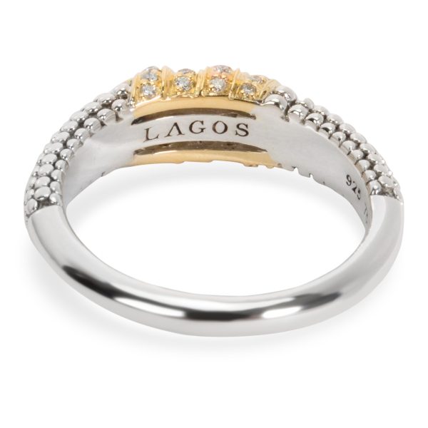 Rings Lagos Caviar Beaded Diamond Ring in 18K Yellow GoldSterling Silver 020 CTW