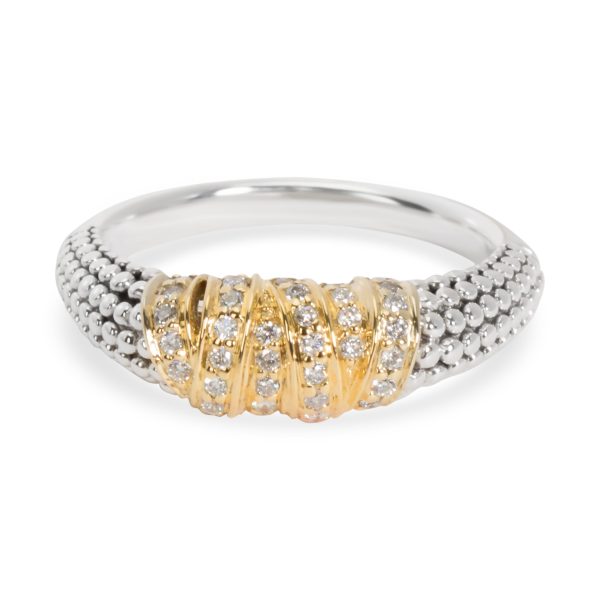 Lagos Lagos Caviar Beaded Diamond Ring in 18K Yellow GoldSterling Silver 020 CTW