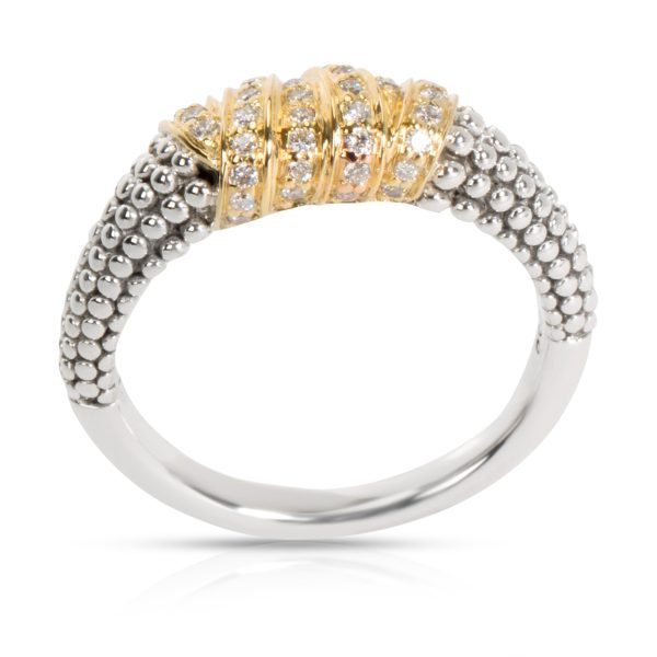 Lagos Caviar Beaded Diamond Ring in 18K Yellow GoldSterling Silver 020 CTW Lagos Caviar Beaded Diamond Ring in 18K Yellow GoldSterling Silver 020 CTW