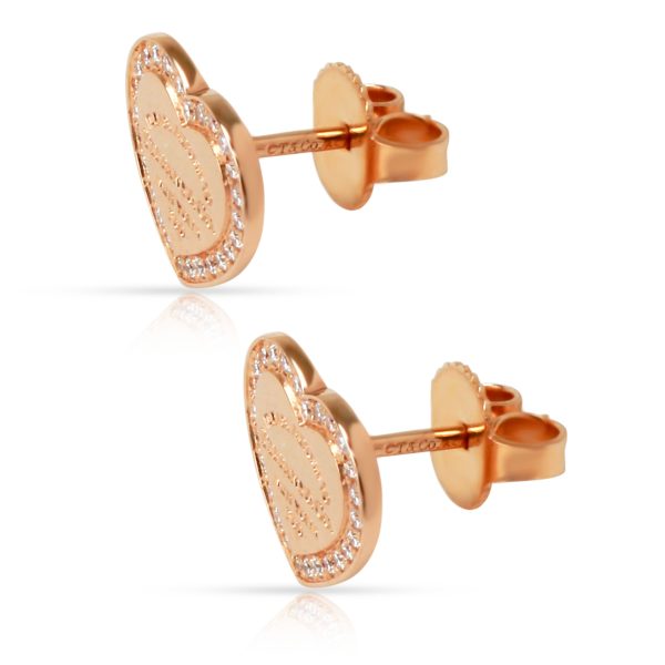 101528 sv Tiffany Co Return to Tiffany Diamond Heart Earrings in 18K Rose Gold