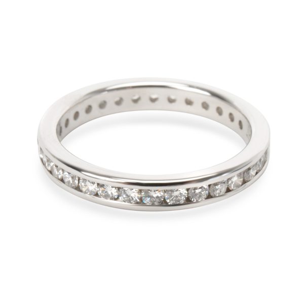 Band Platinum Channel Set Round Cut Diamond Eternity Band in Platinum 064 CTW