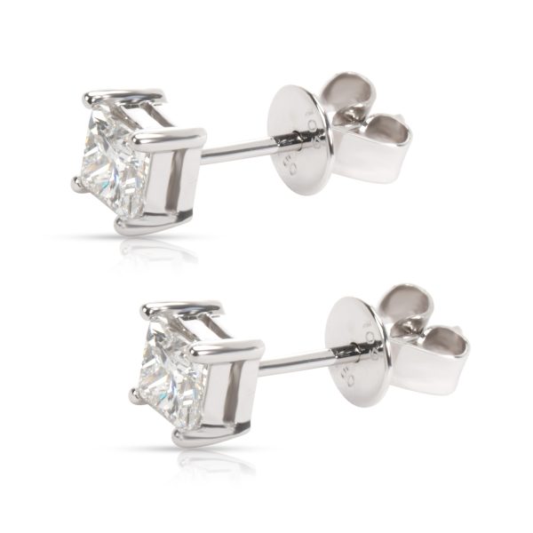 101589 sv 77123f8b 5b84 4cad 95ed c46afcac3599 Four Prong Princess Cut G H VS Diamond Stud Earring in 18K White Gold 1 CTW