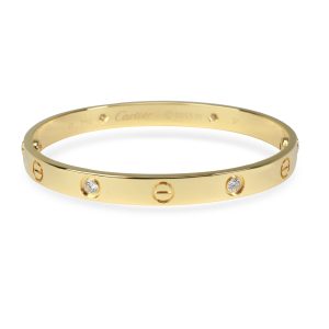 Cartier Love Diamond Bracelet in 18K Yellow Gold Size 17 Louis Vuitton Empreinte Artsy MM Semi shoulder Bag Black