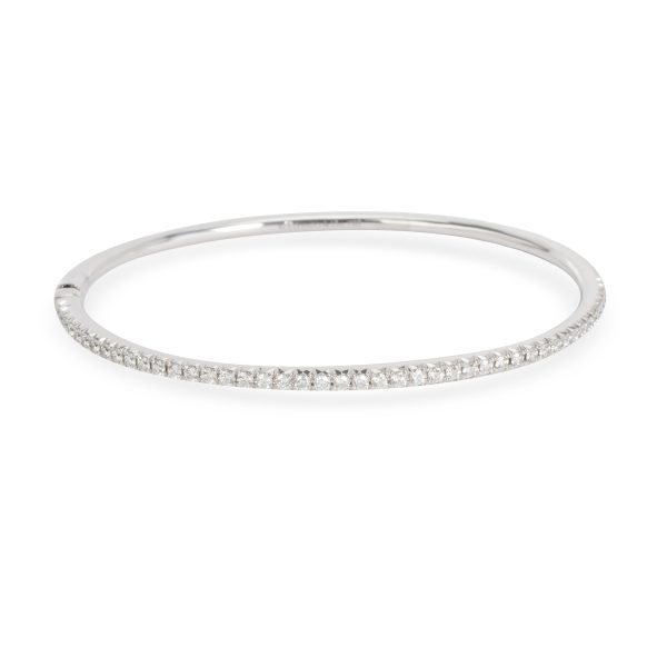 Tiffany Co Large Metro Diamond Hinged Bangle in 18K White Gold 09 CTW Tiffany Co Large Metro Diamond Hinged Bangle in 18K White Gold 09 CTW