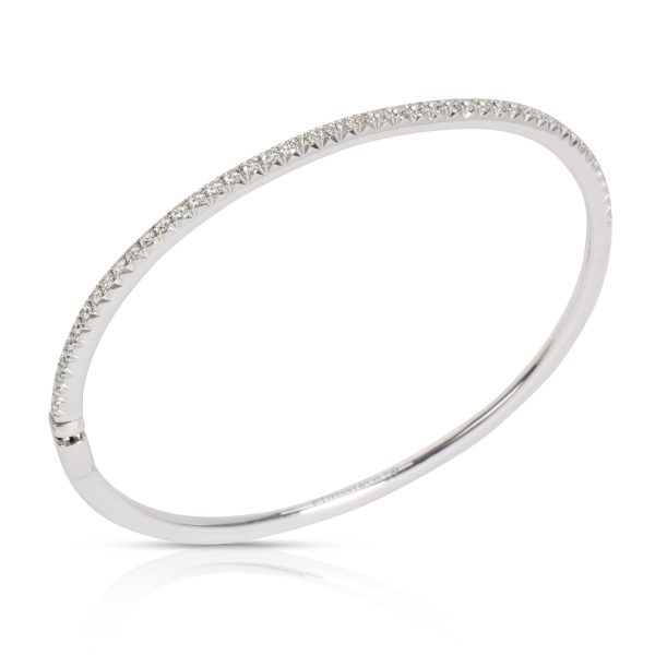 101637 pv Tiffany Co Large Metro Diamond Hinged Bangle in 18K White Gold 09 CTW