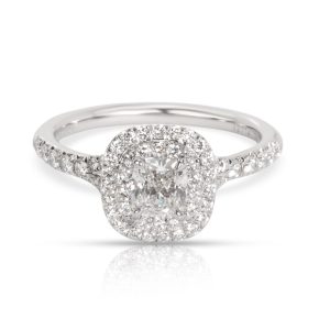 Tiffany Co Soleste Halo Diamond Engagement Ring in Platinum E IF 105 CTW Louis Vuitton Speron Damier Azur