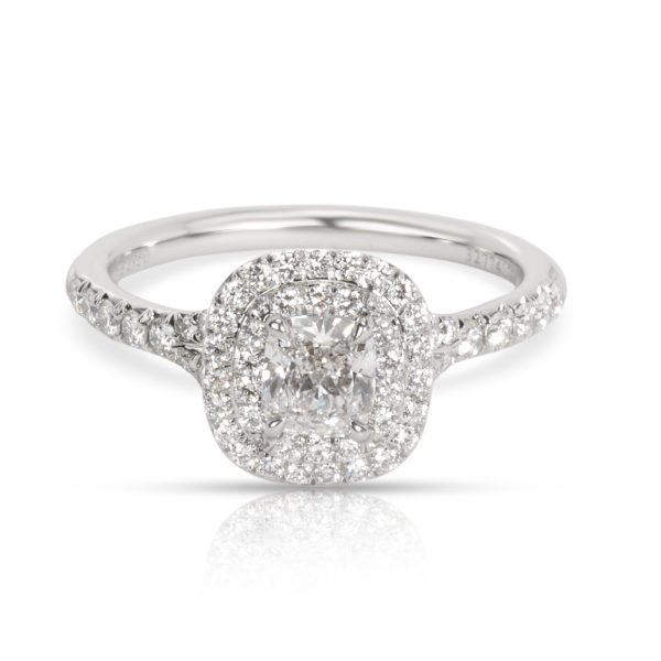 Tiffany Co Soleste Halo Diamond Engagement Ring in Platinum E IF 105 CTW Tiffany Co Soleste Halo Diamond Engagement Ring in Platinum E IF 105 CTW