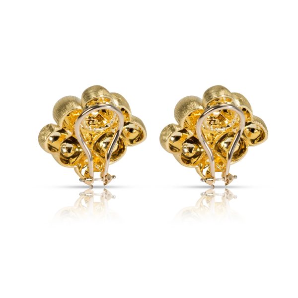 101667 bv 07523ff1 7177 4df6 9dab d645237ddb08 Dunay Sabi Brushed Gold Puffy Grid Clip On Earrings in 18K Yellow Gold