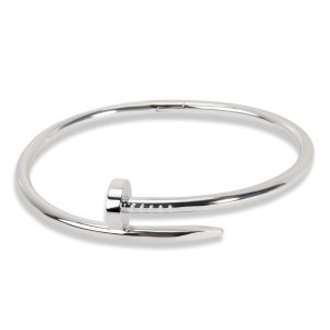 Cartier Juste Un Clou Bracelet in 18KT White Gold Size 18 King Baby Open Cross Ring in Sterling Silver