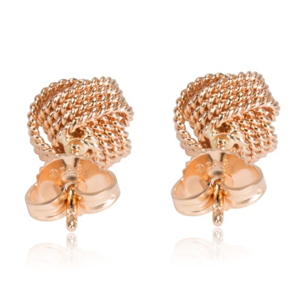 101748 bv Tiffany Co Somerset Knot Stud Earrings in 18K Rose Gold