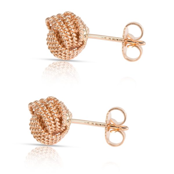 101748 sv Tiffany Co Somerset Knot Stud Earrings in 18K Rose Gold