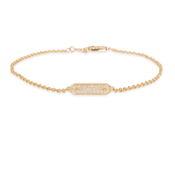 Tiffany Co Bar Tag Diamond Bracelet in 18K Yellow Gold 008 CTW Tiffany Co Bar Tag Diamond Bracelet in 18K Yellow Gold 008 CTW