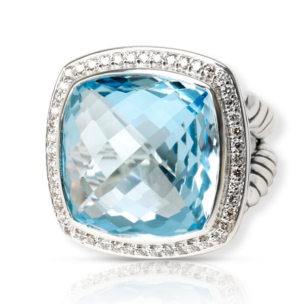 Rings David Yurman Albion Blue Topaz Diamond Ring in Sterling Silver Blue 042 CTW