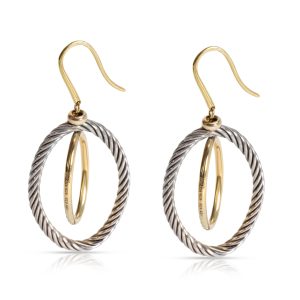 David Yurman Oval Mobile Hoop Earrings in 18K Yellow GoldSterling Silver Cart