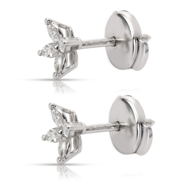 101840 sv Tiffany Co Victoria Diamond Flower Earring in Platinum 019 CTW