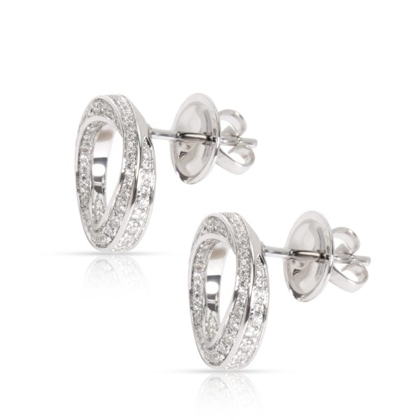 101972 sv Graff Spiral Diamond Stud Earring in 18K White Gold 065 CTW