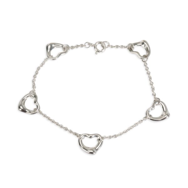 Tiffany Co Elsa Peretti 5 Station Open Heart Bracelet in Sterling Silver Tiffany Co Elsa Peretti 5 Station Open Heart Bracelet in Sterling Silver