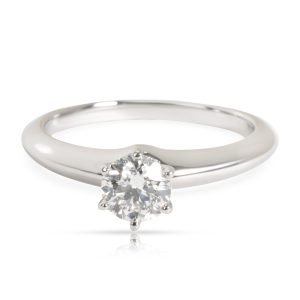 Tiffany Co Solitaire Diamond Engagement Ring in Platinum I VS1 053 CTW Cart