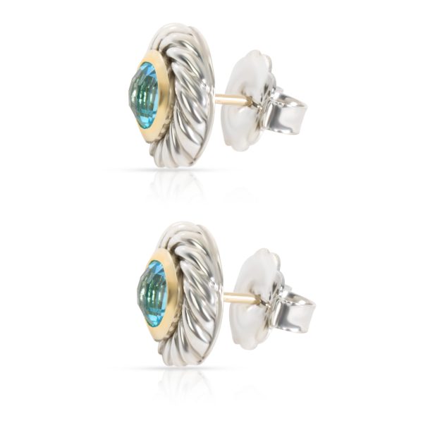 102034 sv 60b7d2b4 e6cb 4b82 9599 c361742e1c9b David Yurman Cable Blue Topaz Cookie Stud Earring in18K GoldSterling Silver