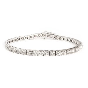 Four Prong Diamond Tennis Bracelet in 14K White Gold 820 CTW Chanel Handbag