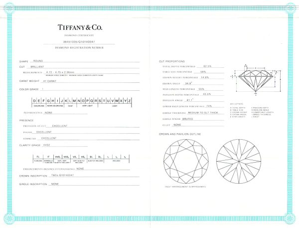 102194 stamp a764280b af5f 4a01 ac05 07bd6123ad9f Tiffany Co Solitaire Diamond Engagement Ring in Platinum I VVS2 041 CT