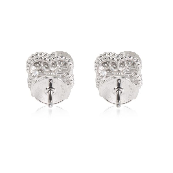 102225 bv 870fc2ba 1e8c 46a5 9a7a f047b1662c14 Van Cleef Arpels Mini Alhambra Diamond Stud Earring in 18K White Gold 025 CTW