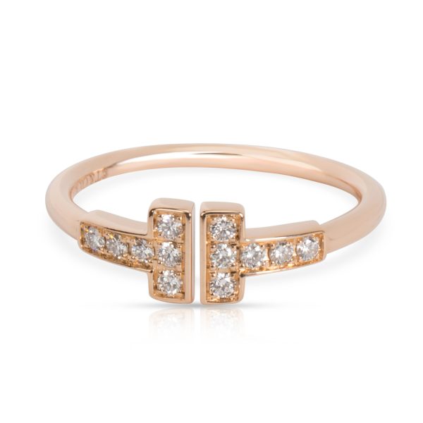 Rings Tiffany Co Diamond T Ring in 18K Rose Gold 012 CTW