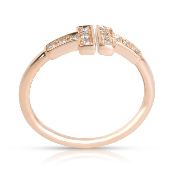 Tiffany Co Tiffany Co Diamond T Ring in 18K Rose Gold 012 CTW