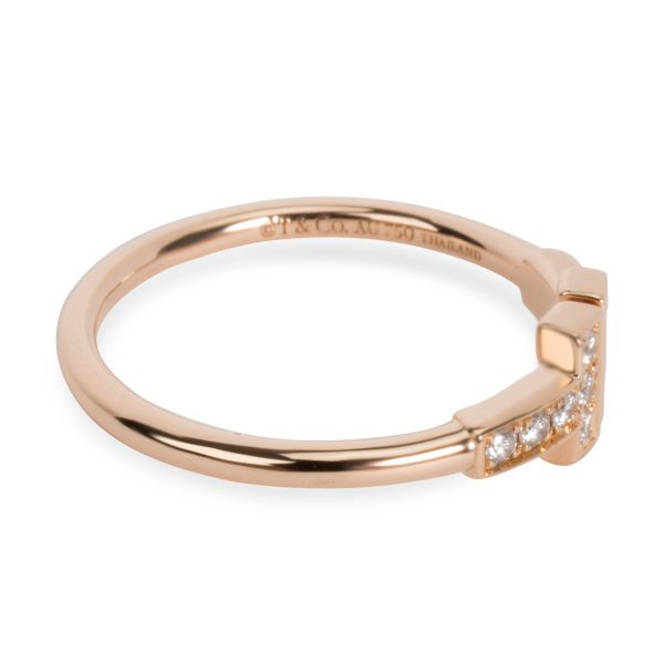 Ring Rose Gold Tiffany Co Diamond T Ring in 18K Rose Gold 012 CTW