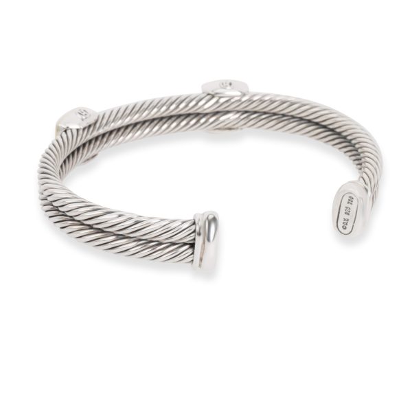 102297 bv David Yurman Double Cable Amethyst Bracelet in 18K Sterling Silver