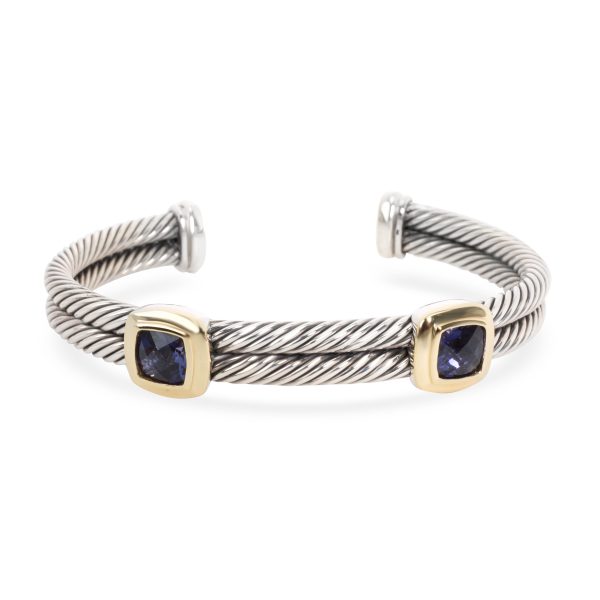 David Yurman Double Cable Amethyst Bracelet in 18K Sterling Silver David Yurman Double Cable Amethyst Bracelet in 18K Sterling Silver