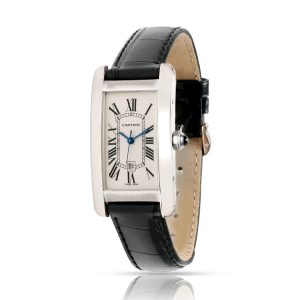 Cartier Tank Americaine W2603656 Unisex Watch in 18kt White Gold Louis Vuitton Plat Wallet Multicolor Bronze