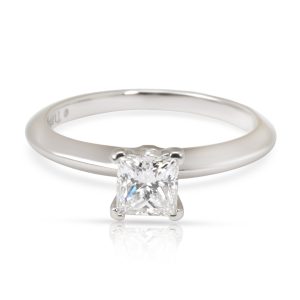 Tiffany Co Princess Solitaire Diamond Ring in Platinum D VVS1 044 CTW Cart