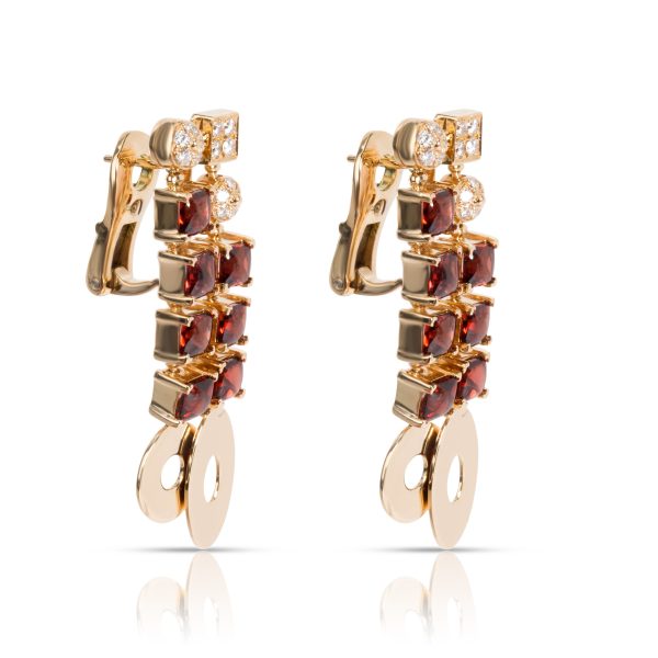 102390 sv f595a166 d5b4 4189 92b6 0684c7c8b77a Bulgari Lucea Diamond Garnet Earrings in 18K Yellow Gold 060 CTW