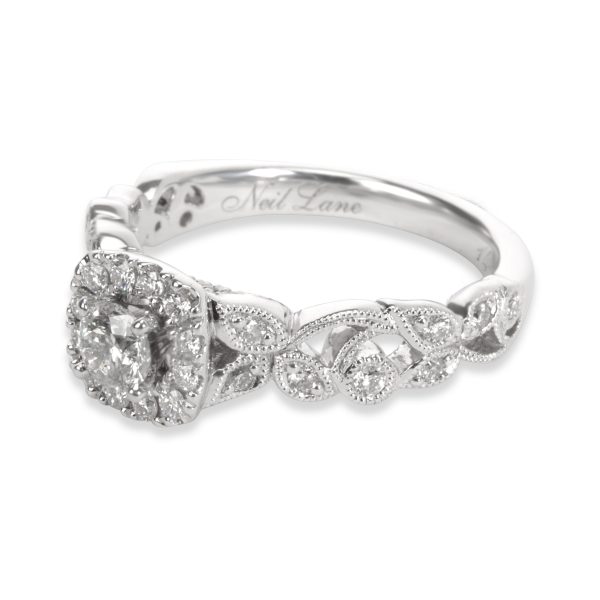 Engagement Ring White Gold Neil Lane Vine Diamond Engagement Ring in 14K White Gold 054 CTW