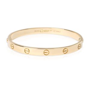 Vintage Cartier Love Bracelet in 18K Yellow Gold Size 18 Cart