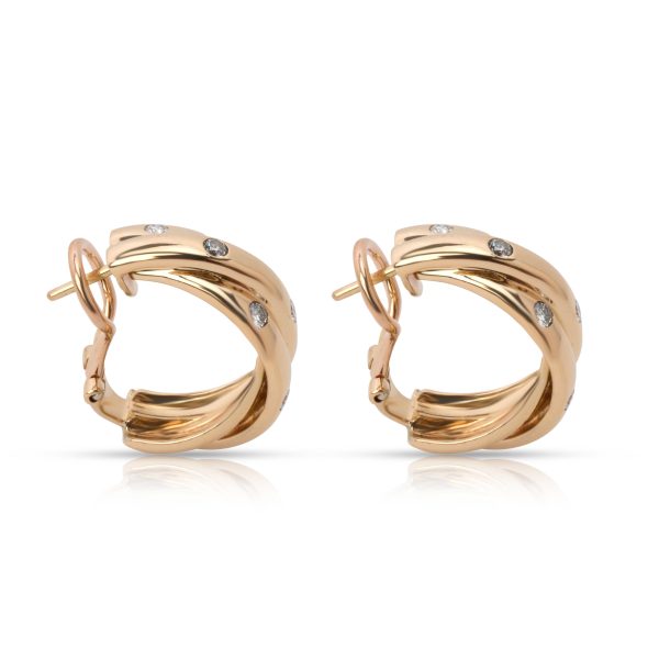 102402 sv Cartier Constellation Diamond Hoop Earrings in 18K Yellow Gold