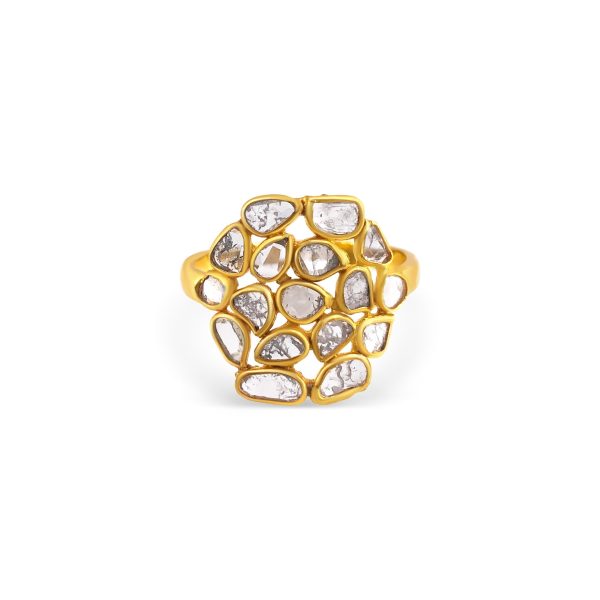 Rock Divine Rock Divine Sunburst Diamond Slices Ring in 18K Yellow Gold 075 CTW