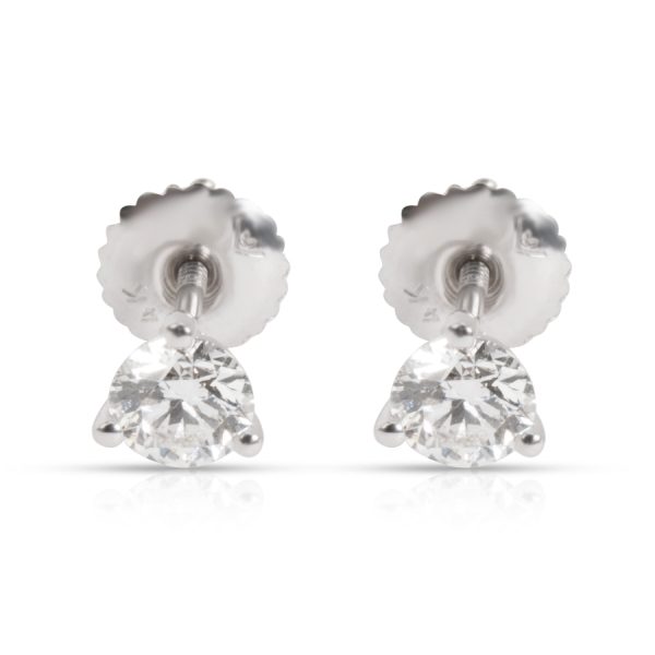 GIA Certified Martini Set Diamond Stud Earrings in 14K White Gold F VS2 064 CTW GIA Certified Martini Set Diamond Stud Earrings in 14K White Gold F VS2 064 CTW