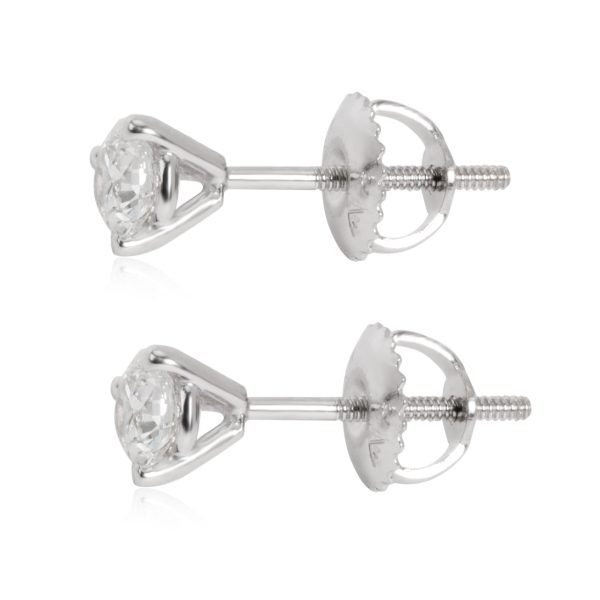 102535 sv GIA Certified Martini Set Diamond Stud Earrings in 14K White Gold F VS2 064 CTW