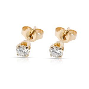 Diamond Stud Earrings in 14K Yellow Gold G SI1 040 CTW Cart