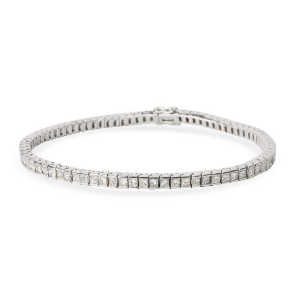 Princess Cut Channel Set Diamond Tennis Bracelet in 18K White Gold 5 CTW Princess Cut Channel Set Diamond Tennis Bracelet in 18K White Gold 5 CTW